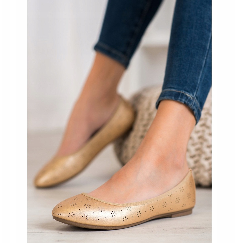 Fama Bailarinas com padrão Openwork dourado 1