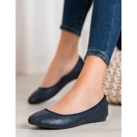 Fama Bailarinas com padrão Openwork azul 1