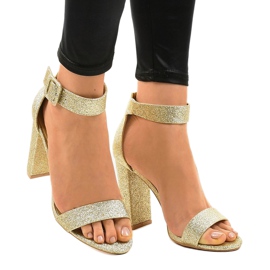 Bombas de glitter abertos ZY-161 ouro dourado 1