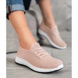 SHELOVET Sapatos confortáveis ​​na plataforma rosa 3