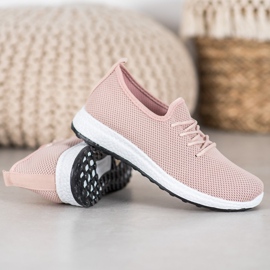 SHELOVET Sapatos confortáveis ​​na plataforma rosa 2