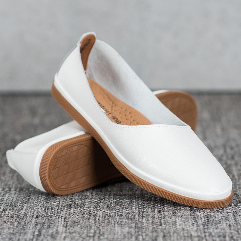 Sapatos de couro VINCEZA Slip On branco 1