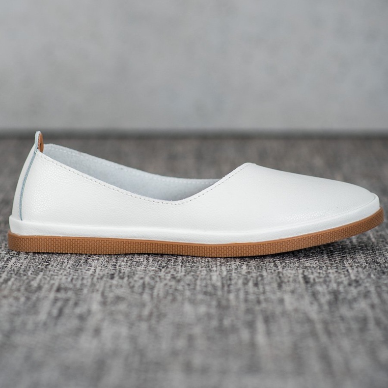 Sapatos de couro VINCEZA Slip On branco 2