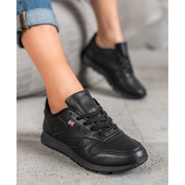 SHELOVET Sapatos amarrados em couro ecológico preto 2