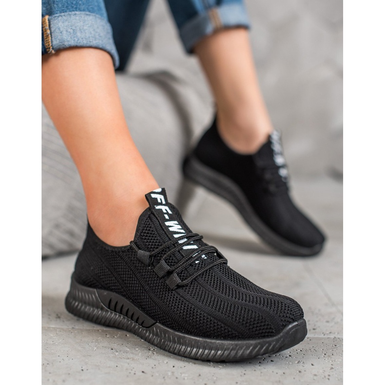 SHELOVET Sapatos Abertos Pretos 2