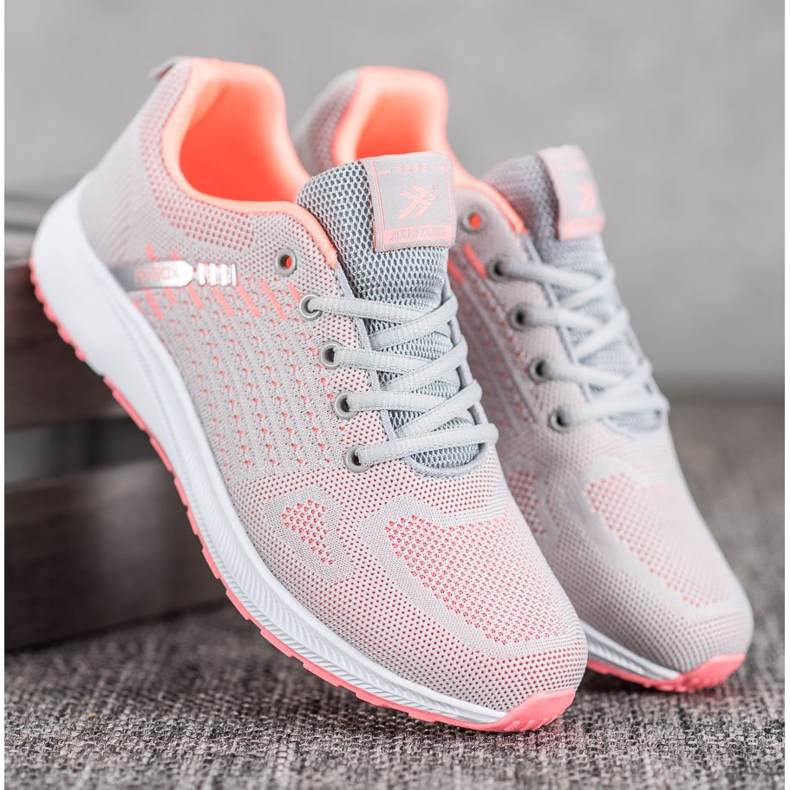 Ax Boxing Calçados esportivos confortáveis ​​a céu aberto laranja cinza 1