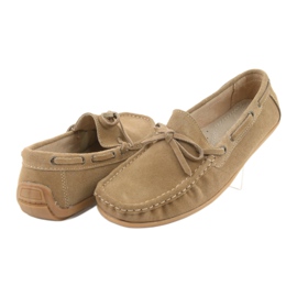 Mocassins femininos de couro American Club JK08 bege 4