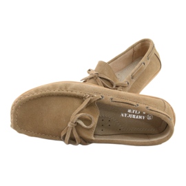 Mocassins femininos de couro American Club JK08 bege 6