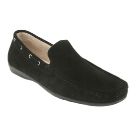Mocassins masculinos de camurça preta American Club JK01 preto 1