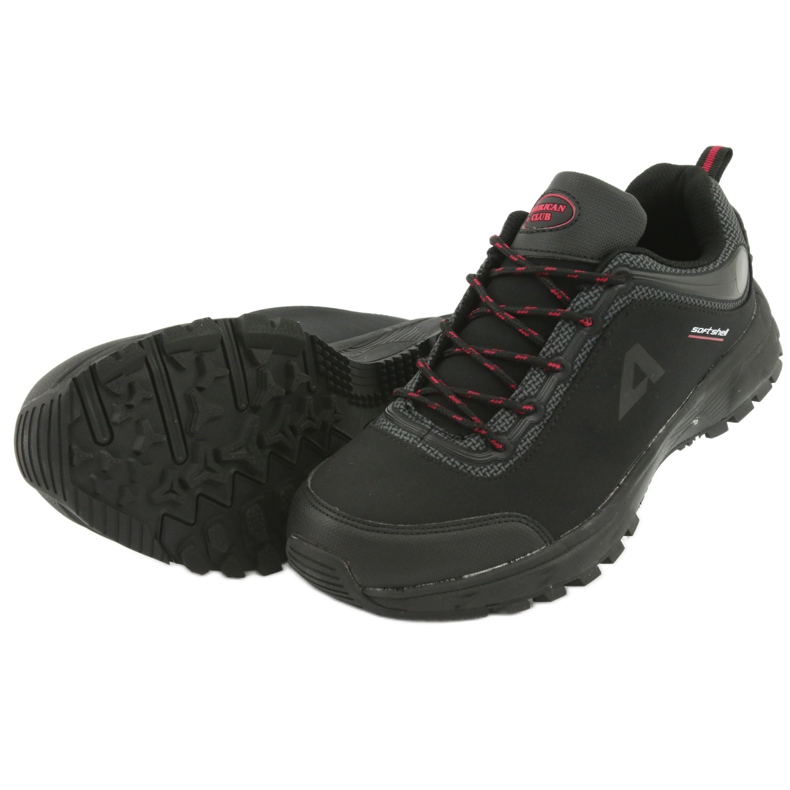 Calçados esportivos softshell impermeáveis ​​American Club HL02 preto vermelho cinza 5
