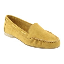 Mocassins femininos de camurça Sergio Leone 722 amarelo 1