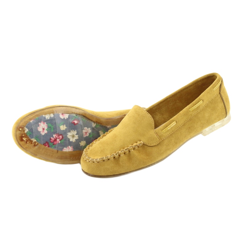 Mocassins femininos de camurça Sergio Leone 722 amarelo 5