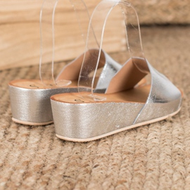 SHELOVET Chinelos elegantes cinza 1