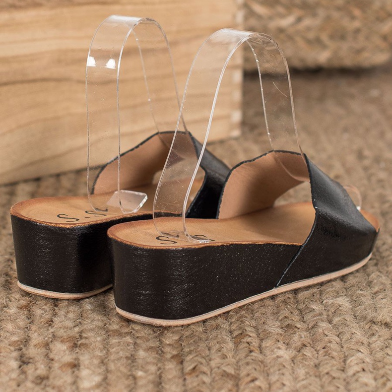 SHELOVET Chinelos elegantes preto 1