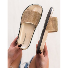 SHELOVET Chinelos elegantes com zircônia cúbica amarelo 1