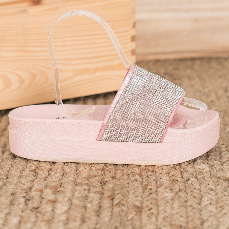 SHELOVET Chinelos na plataforma rosa 1