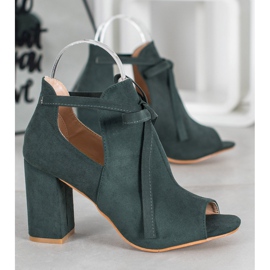 Botas VINCEZA de ponta aberta amarrada verde 1