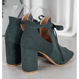 Botas VINCEZA de ponta aberta amarrada verde 2