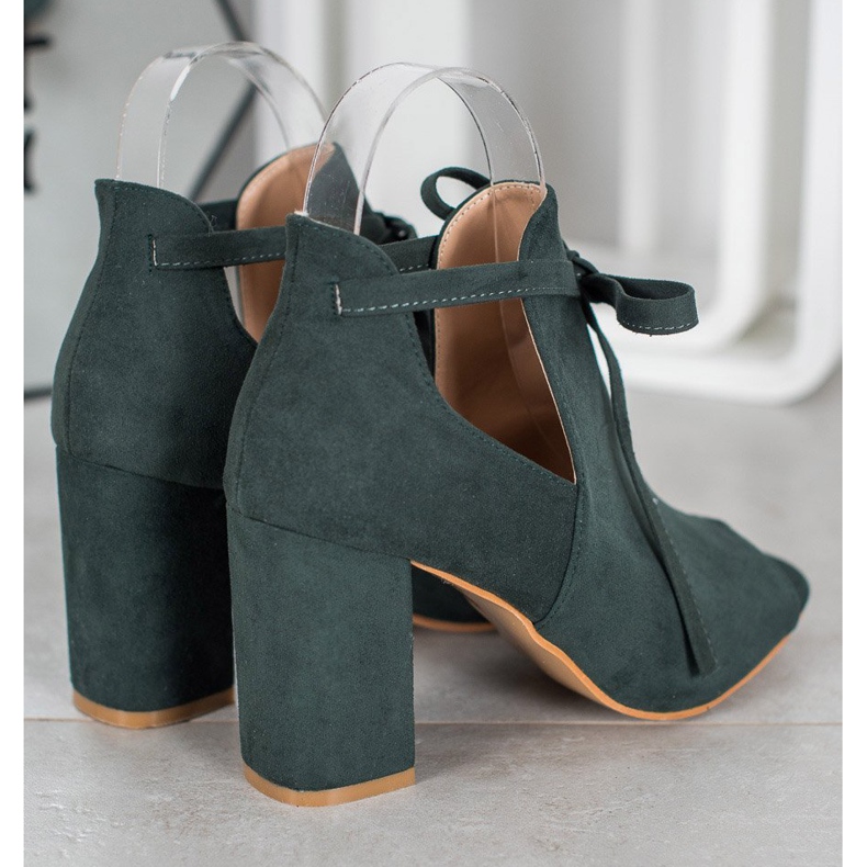 Botas VINCEZA de ponta aberta amarrada verde 2