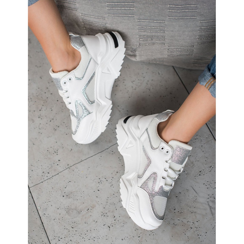 Seastar Tênis elegantes com brilho branco multicolorido 1 Seastar Tênis elegantes com brilho branco multicolorido 1