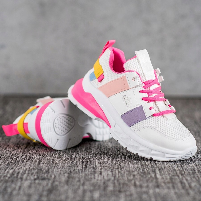 Seastar Tênis Coloridos Com Malha branco multicolorido 1