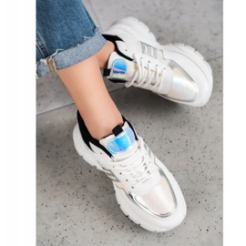 SHELOVET Tênis de couro ecológico da moda branco preto multicolorido 1