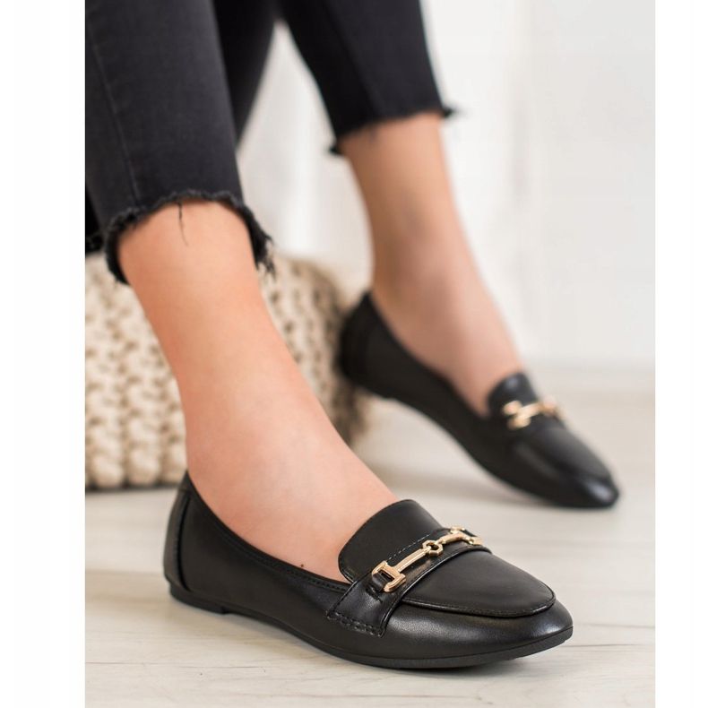 Clowse Calçado de couro ecológico elegante preto 1