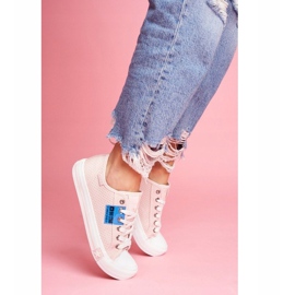 Tênis feminino rosa com orifícios Big StarFF274033 1 Tênis feminino rosa com orifícios Big StarFF274033 1