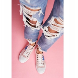 Tênis feminino rosa com orifícios Big StarFF274033 2 Tênis feminino rosa com orifícios Big StarFF274033 2