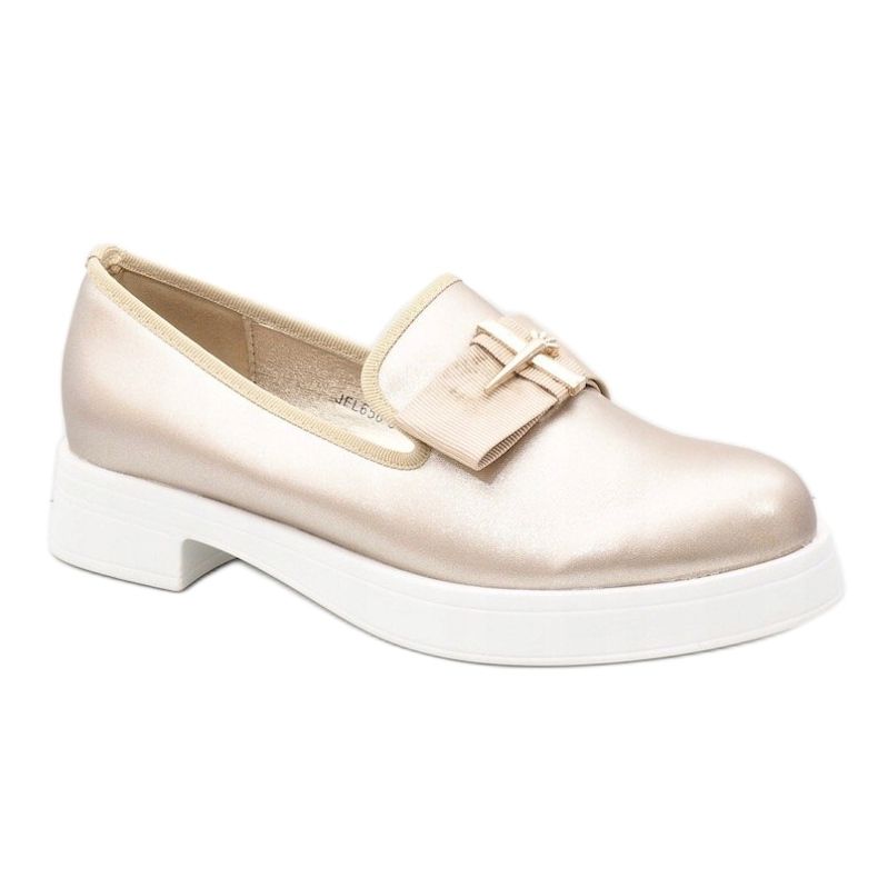 Sapatos deslizantes dourados na plataforma JFL656-3 1