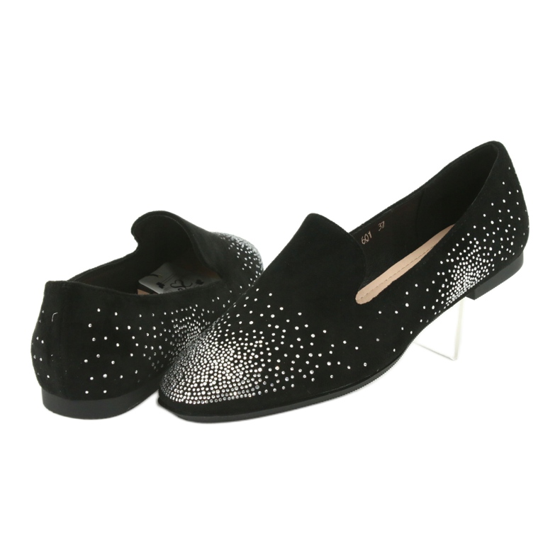 Sergio Leone Ballerinas femininas com zircões pretos 601 4