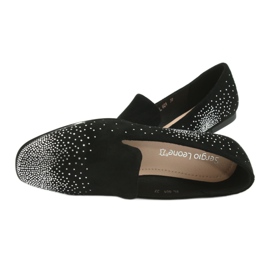 Sergio Leone Ballerinas femininas com zircões pretos 601 6