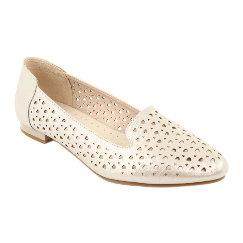 M.Daszyński Lords golden ballerinas Daszyński SA151 castanho cinza 1