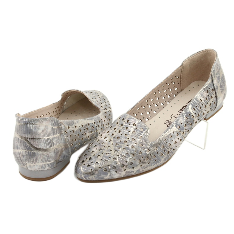 M.Daszyński Lordsy ballerinas lavanda / ouro Daszyński SA151 rosa cinza 4