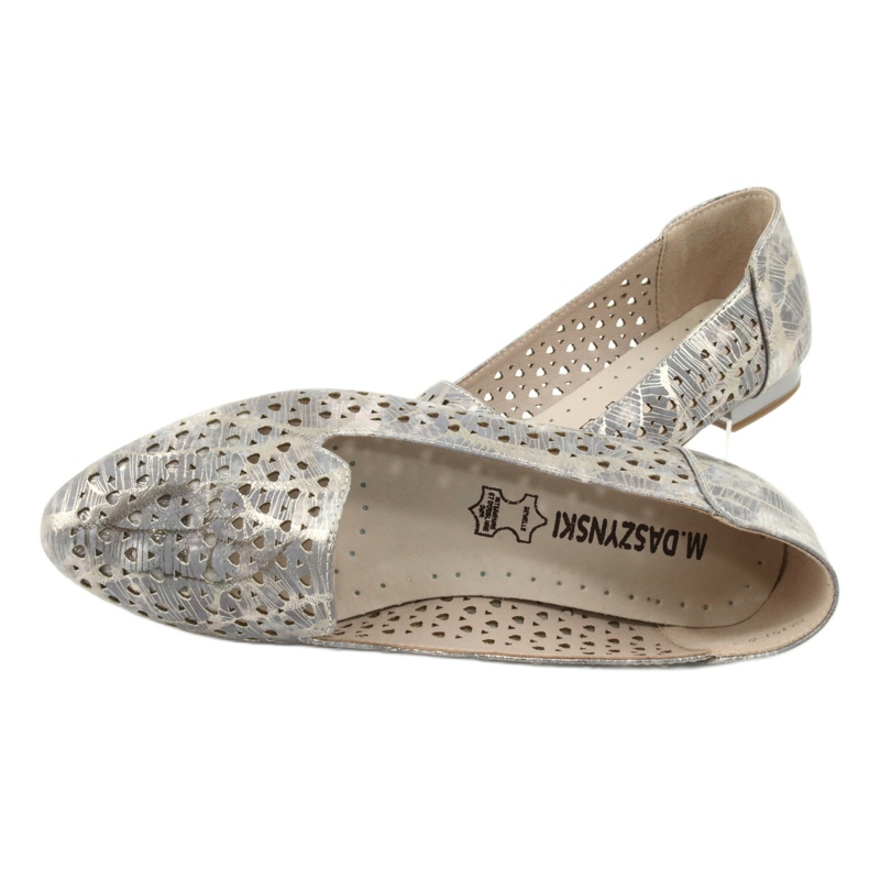 M.Daszyński Lordsy ballerinas lavanda / ouro Daszyński SA151 rosa cinza 5