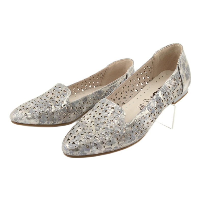 M.Daszyński Lordsy ballerinas lavanda / ouro Daszyński SA151 rosa cinza 3