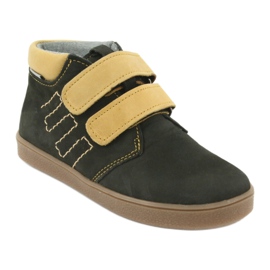 Botas de couro com velcro Mazurek 1341 preto multicolorido amarelo 1