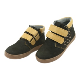 Botas de couro com velcro Mazurek 1341 preto multicolorido amarelo 3