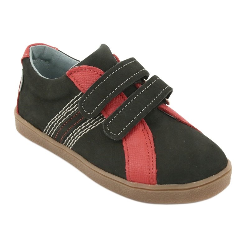 Mazurek 1235 Sapatos para meninos com velcro preto/vermelho 1 Mazurek 1235 Sapatos para meninos com velcro preto/vermelho 1
