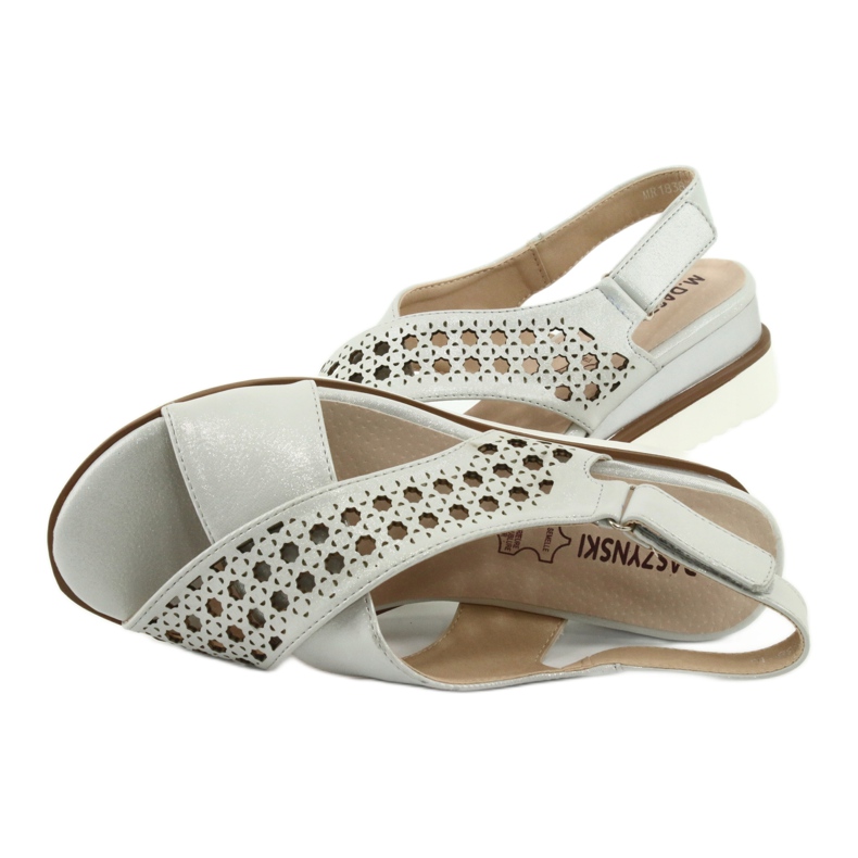 M.Daszyński Sandálias de prata em cunha Daszyński 1838 cinza 5