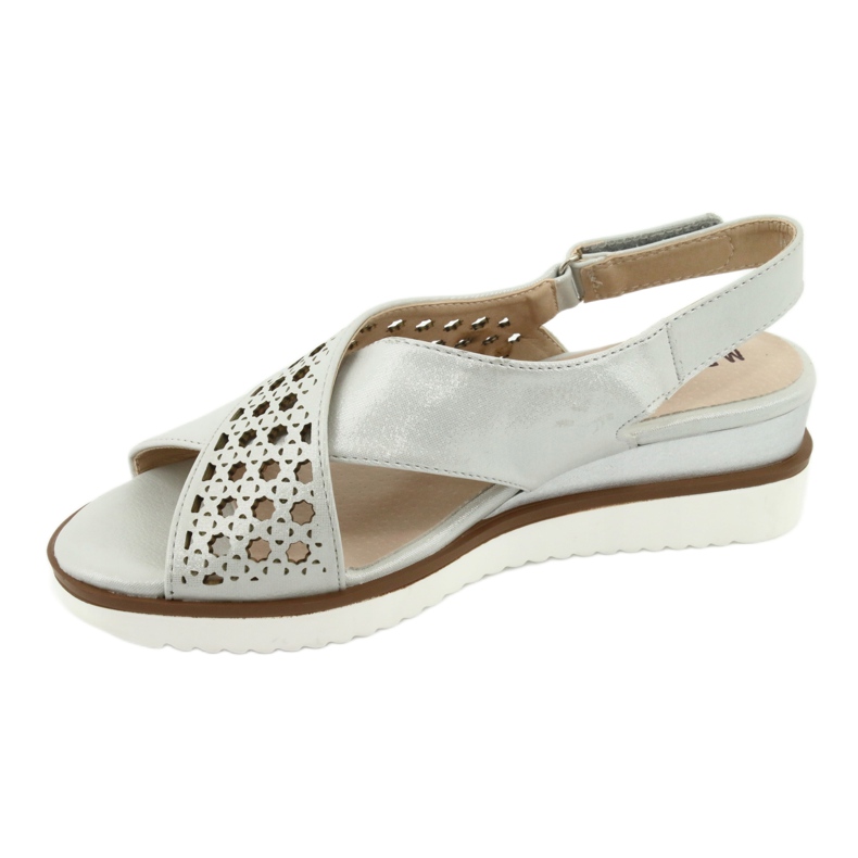 M.Daszyński Sandálias de prata em cunha Daszyński 1838 cinza 2