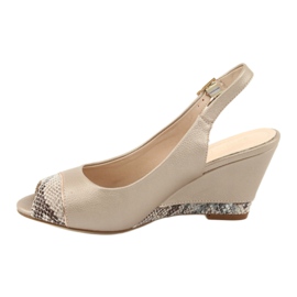 Sandália capuccino dourada Sergio Leone 777 bege castanho dourado 2