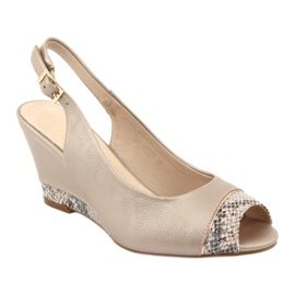 Sandália capuccino dourada Sergio Leone 777 bege marrom dourado 1