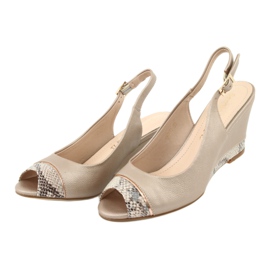 Sandália capuccino dourada Sergio Leone 777 bege castanho dourado 3