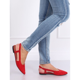 Bailarinas vermelhas com salto aberto YJ335 Red vermelho 1