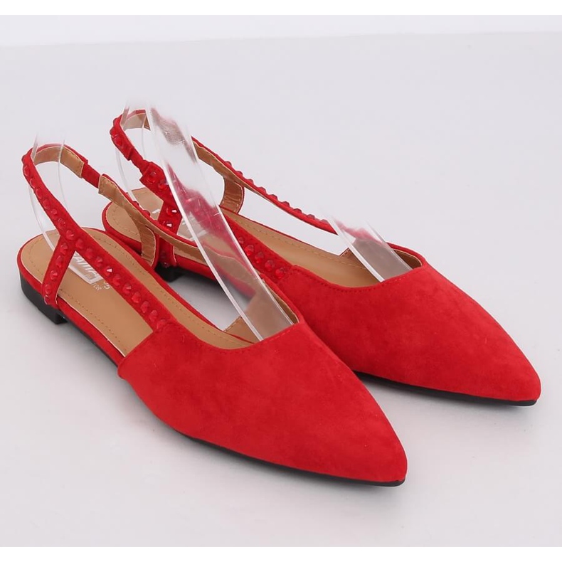 Bailarinas vermelhas com salto aberto YJ335 Red vermelho 2