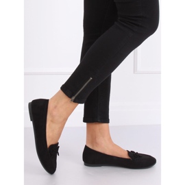 Mocassins femininos negros 9F127 Preto 2
