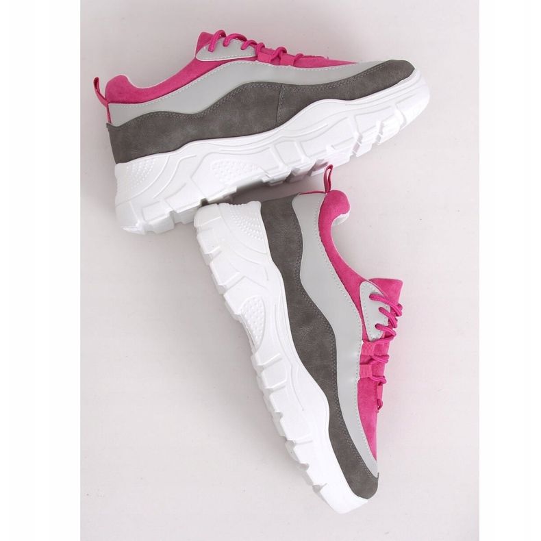 Sapatos esportivos multicoloridos 902-3 Grey rosa 1