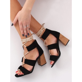 Sandálias pretas de salto alto LL-229P pretas preto 2