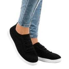 Tênis esportivos femininos negros 2969 preto 1